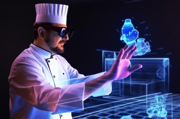 Chef using ar technology in his profession