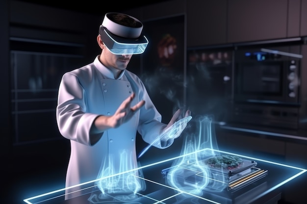 Chef using ar technology in his profession