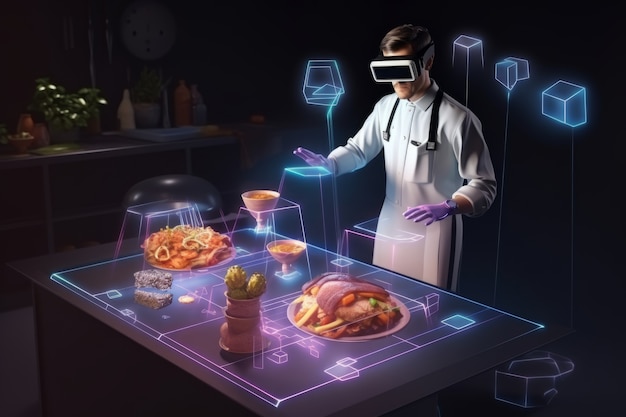 Chef using ar technology in his profession