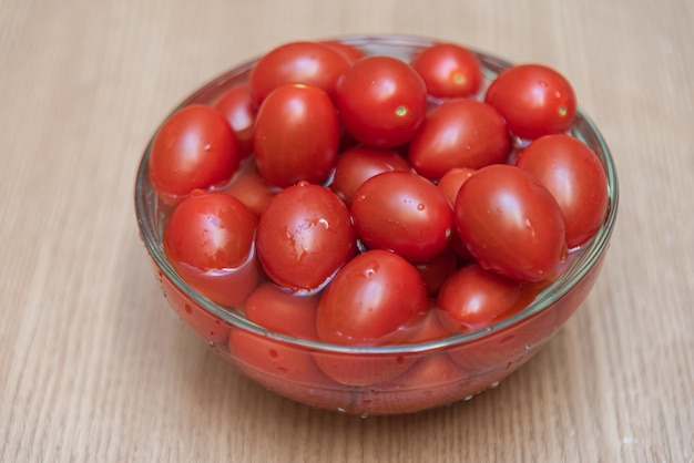 Cherry tomatoes on the table