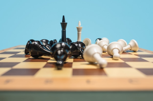 Free photo the chess board and game concept of business ideas and competition.