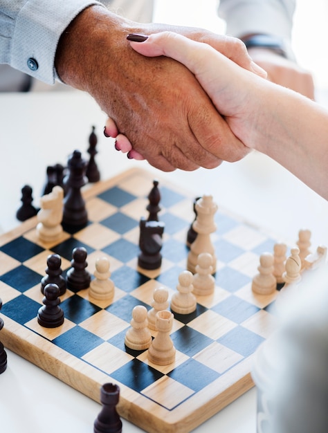 Free Photo chess game business strategy concept