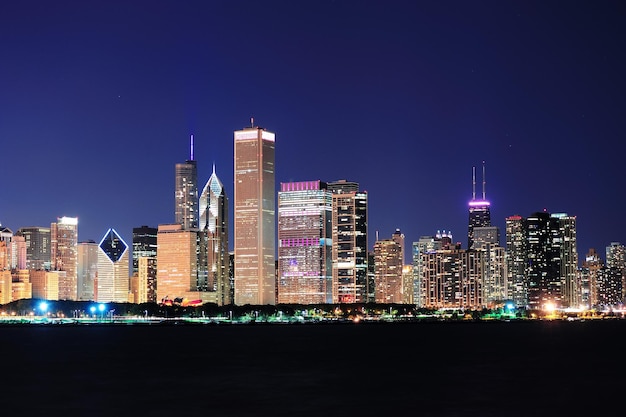 Chicago skyline at dusk