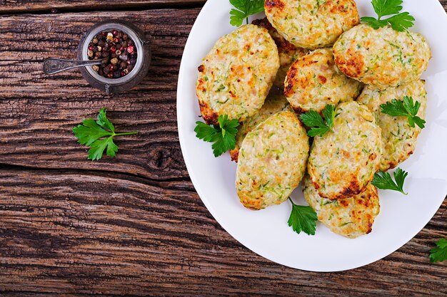 Chicken cutlet with zucchini