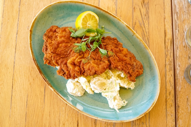 Chicken dish on a restaurant table