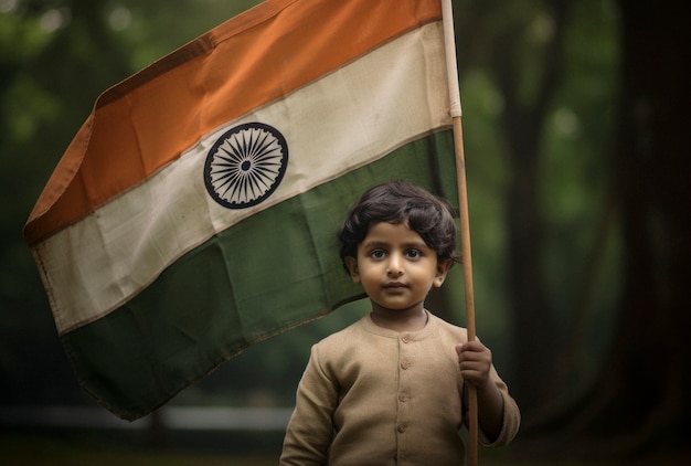 Free Photo child celebrating indian republic day