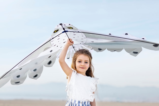 Free photo child having fun with kite