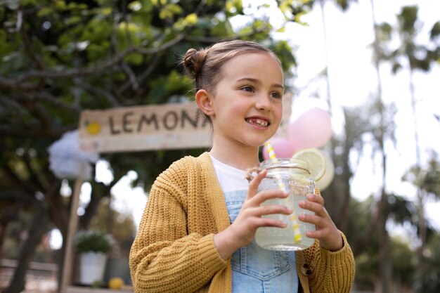 Child having lemonade stand