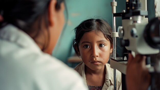 Child having a medical checkup