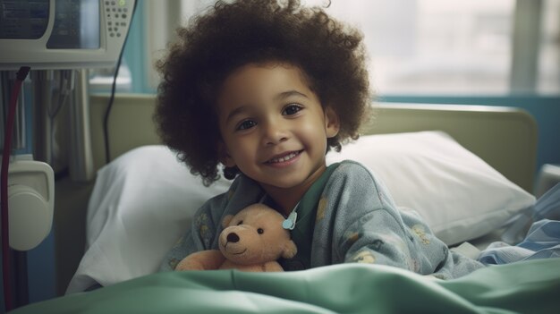 Child having a medical checkup