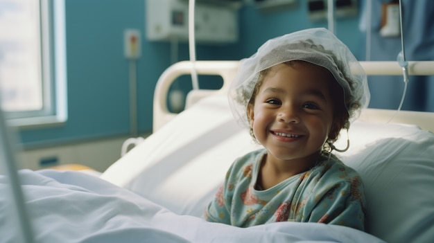 Child having a medical checkup