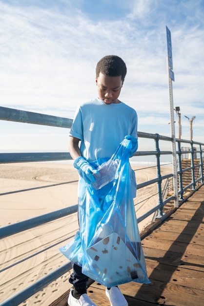 Child saving the environment