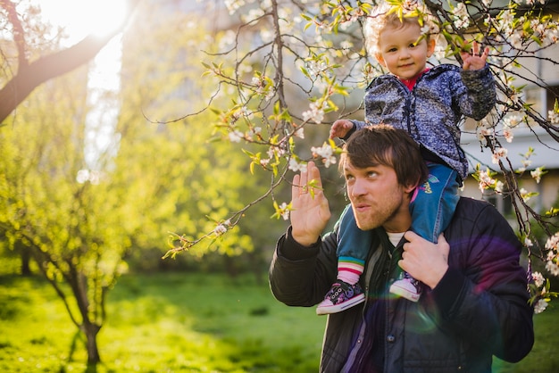 Free photo child spending time with his father