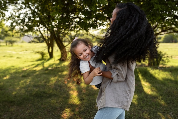 Child spending time with their parents