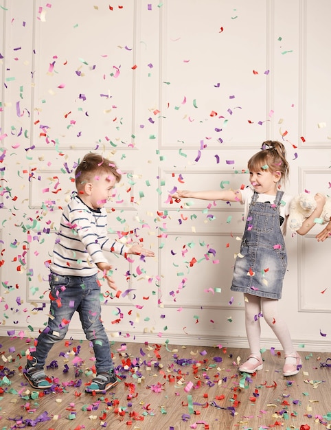 Free photo childhood. two kids at home