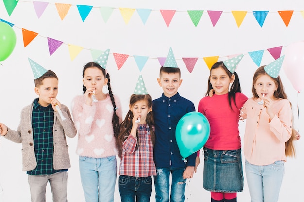 Free Photo children celebrating a birthday