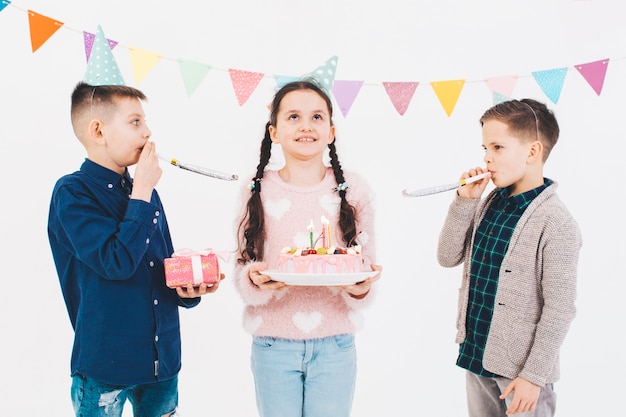 Children celebrating a birthday