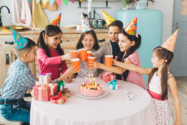 Children celebrating a birthday