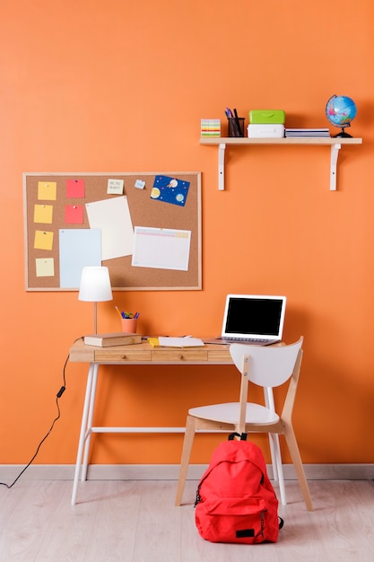 Free photo children desk interior design