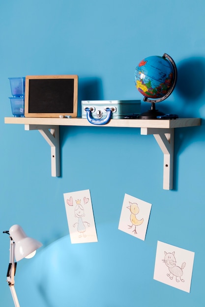 Free photo children desk interior design