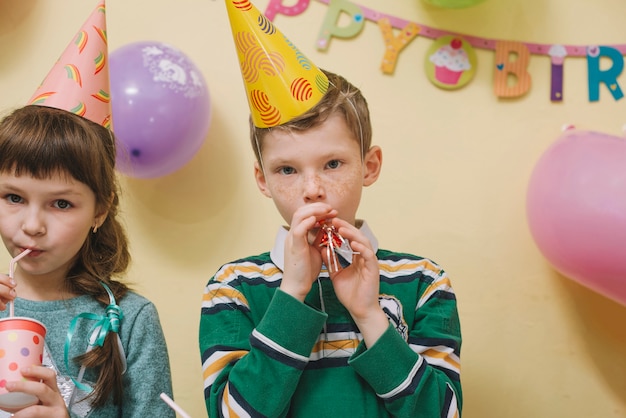 Free Photo children having fun on birthday party