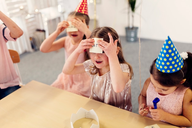 Children playing on birthday party