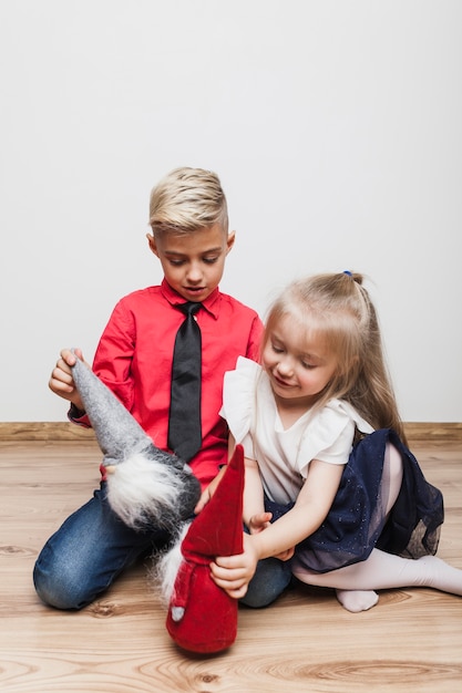 Free photo children playing at christmas