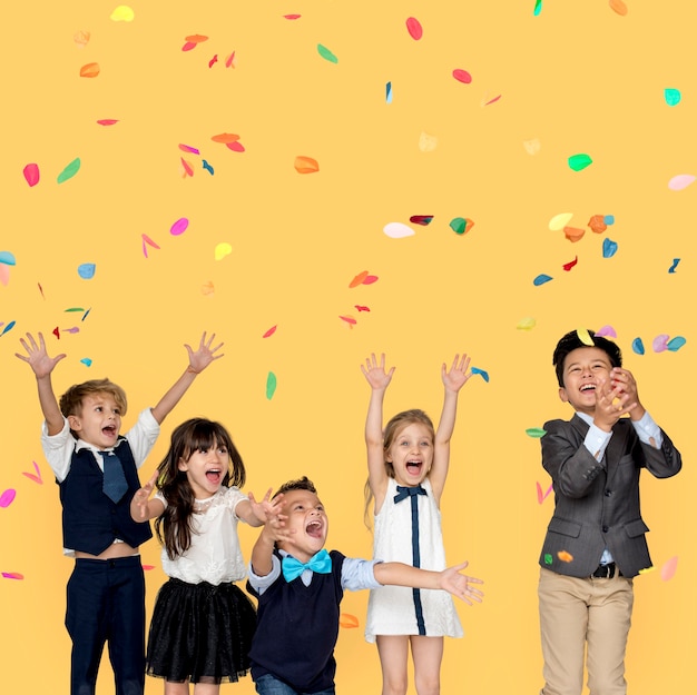 Children Smiling Happiness Friendship Togetherness Celebration Studio Portrait