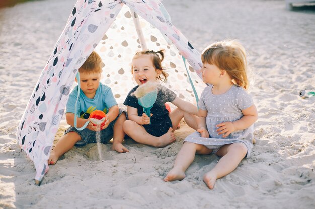 Children in a summer park