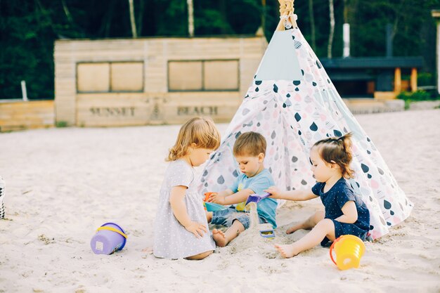 Children in a summer park