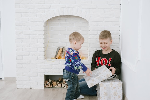 children with gift box