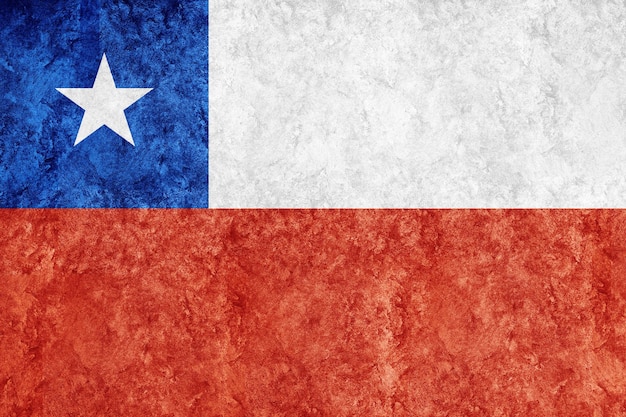 Chile Metallic flag, Textured flag, grunge flag