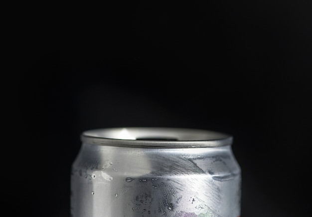 Free Photo chilled beverage can macro shot