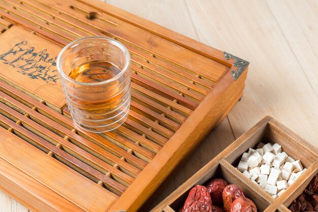 Chinese Herbal Medicine with a cup of tea