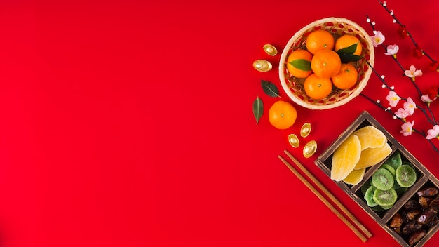 Chinese new year concept with copy space