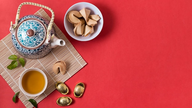 Chinese new year concept with fortune cookies