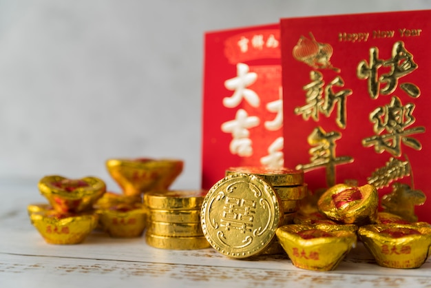 Free Photo chinese new year concept with gold