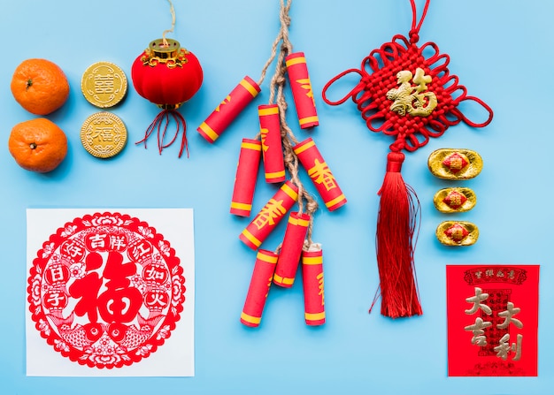 Free photo chinese new year concept with various elements