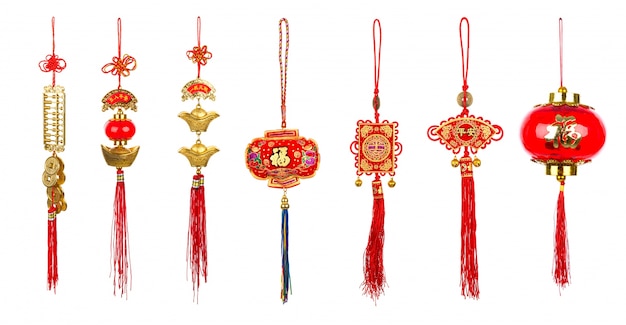 Chinese new year decoration on white background