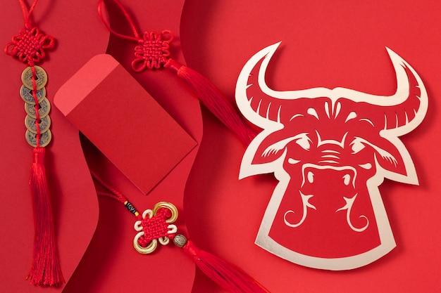 Chinese new year with ox concept