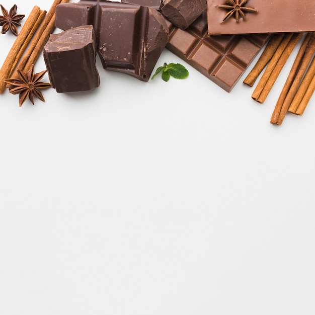 Free Photo chocolate assortment with copy space