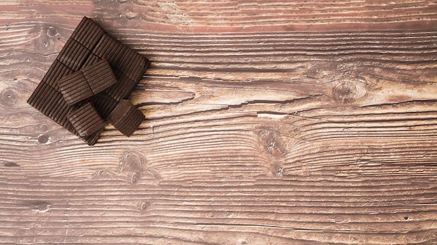 Chocolate bar on wooden desk