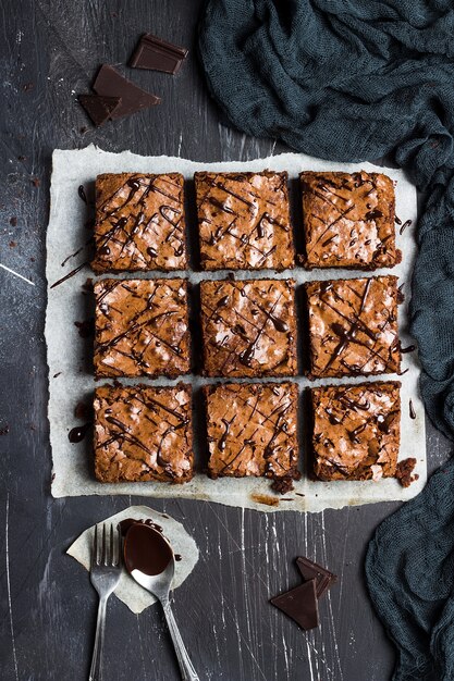 Chocolate brownie cake piece pie homemade pastries sweet cooking