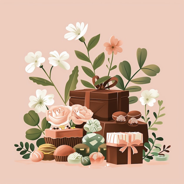 Free photo chocolate cartoon illustration