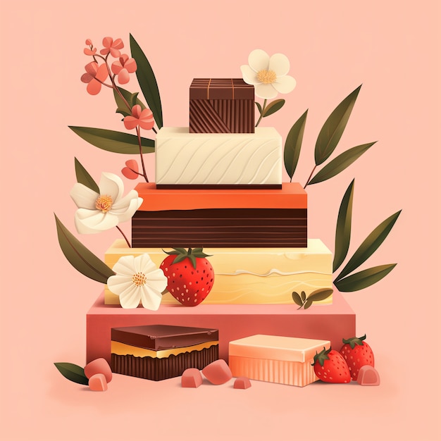 Chocolate cartoon illustration