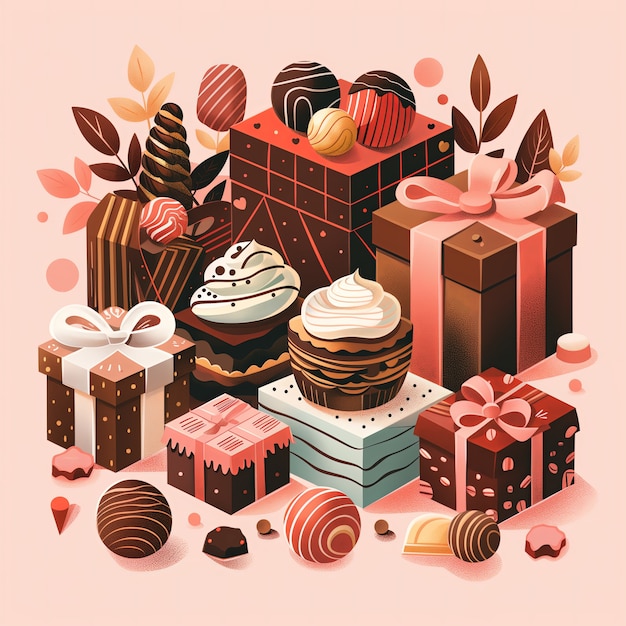 Free photo chocolate cartoon illustration