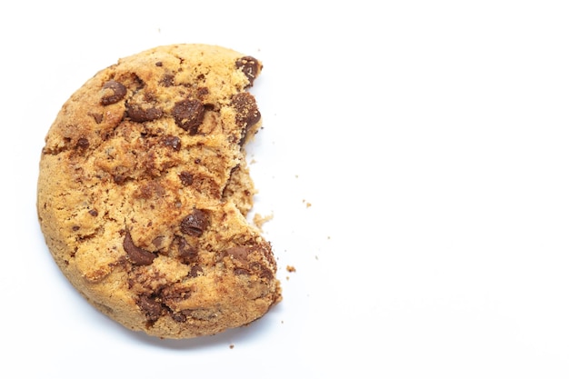 Free photo chocolate chip cookie on white