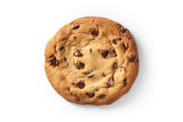 Chocolate chip cookies isolated on white background Ai generative