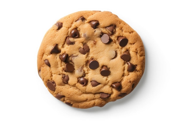 Chocolate chip cookies isolated on white background Ai generative