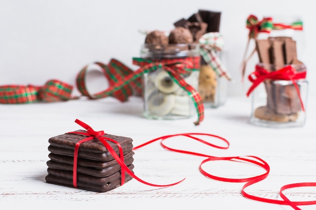 Free photo chocolate and christmas concept